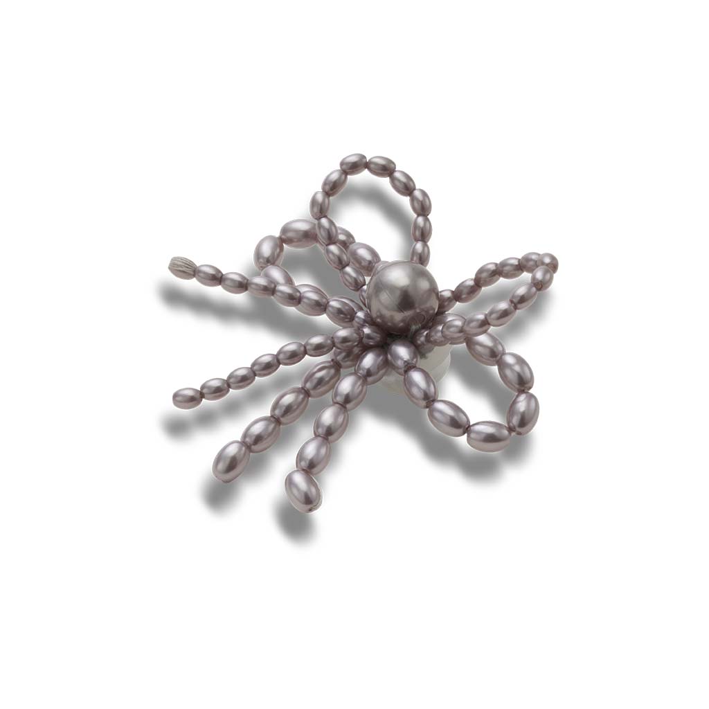 Jibbitz™ Grey Pearl Beaded Bow