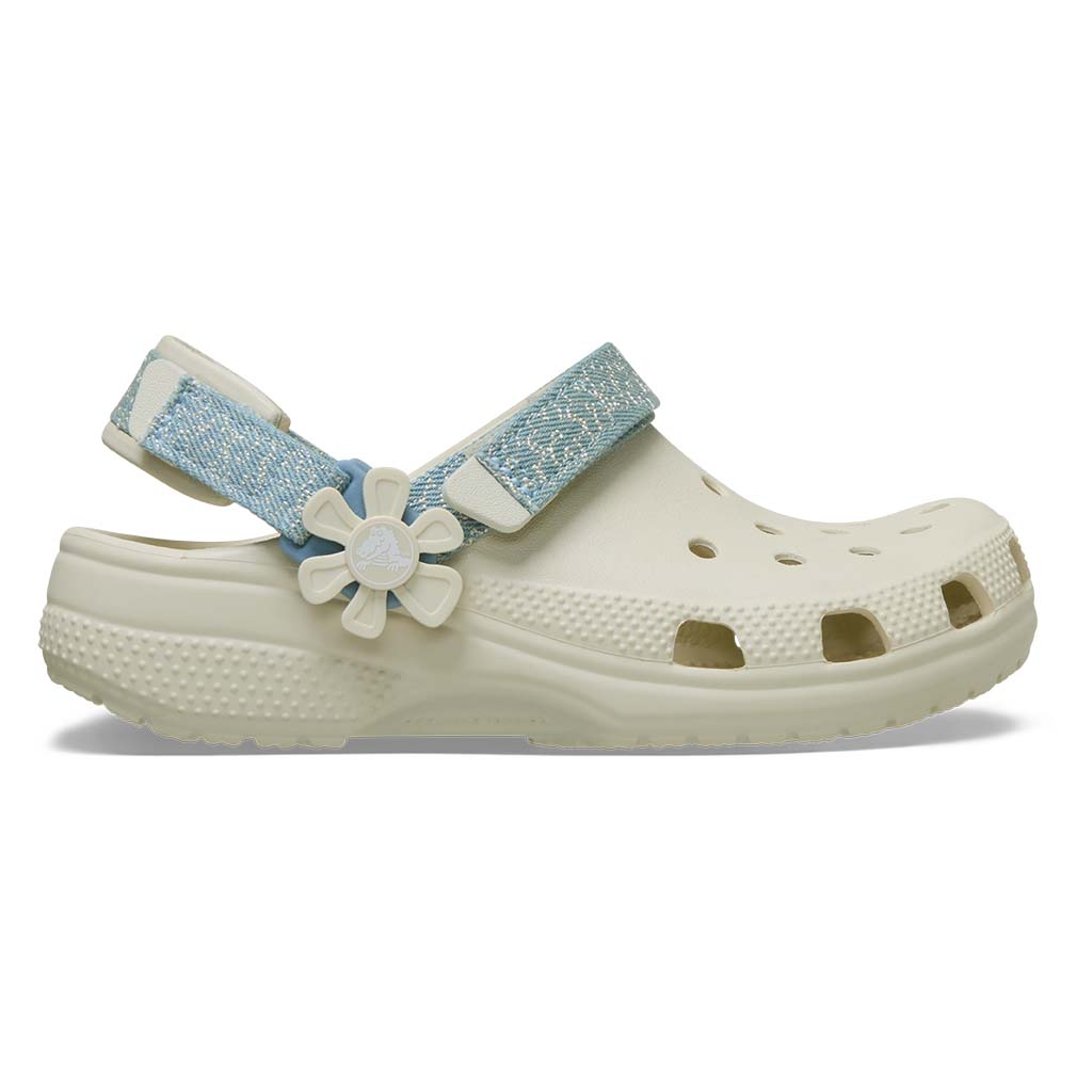 Classic Denim Flower Adjustable Backstrap Clog K